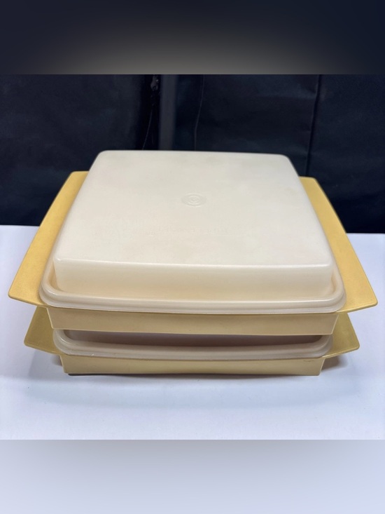 Tupperware Other - 2 VTG Tupperware Deviled Egg Carriers 723-2 Beige & Cream Colors Retro Holders